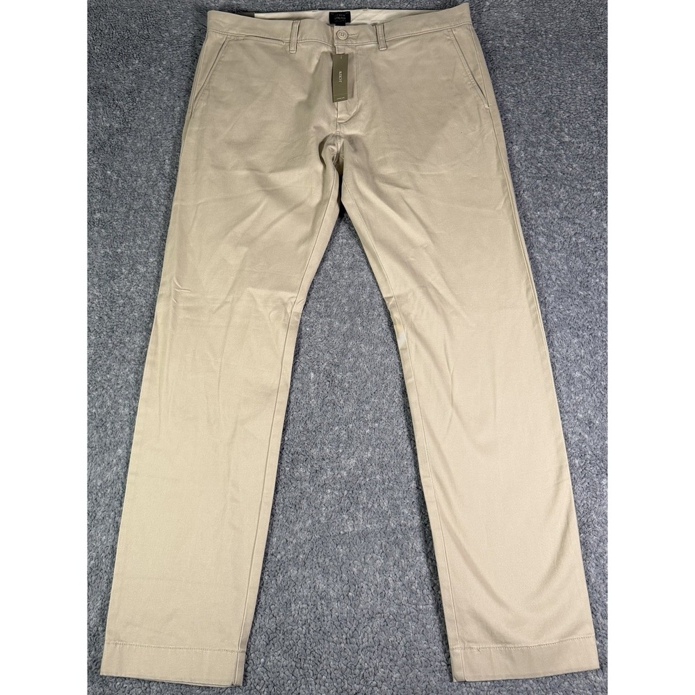 NWT J Crew Pants Mens 33x30 French Khaki 484 Slim Fit Stretch Cotton Blend Chino